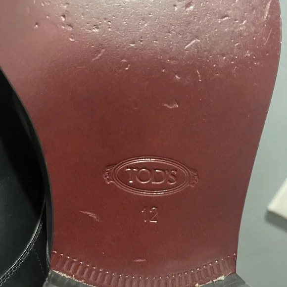 Tod’s Black Dress lace ups shoes Sz 12 - Picture 9 of 13